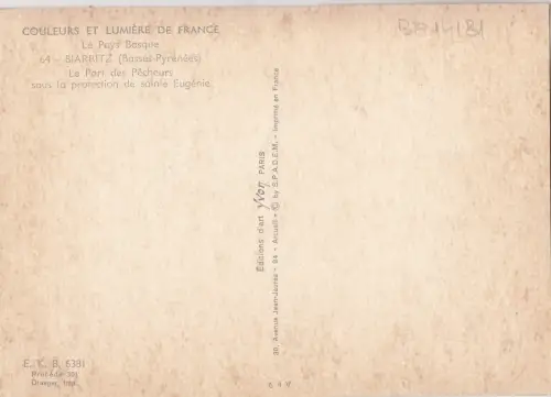 BF14131 le port des pecheurs Schiff Biarritz Frankreich Vorder-/Rückbild