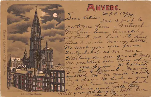 B4279 Antwerpen Litho 1899 Front/Back Scan