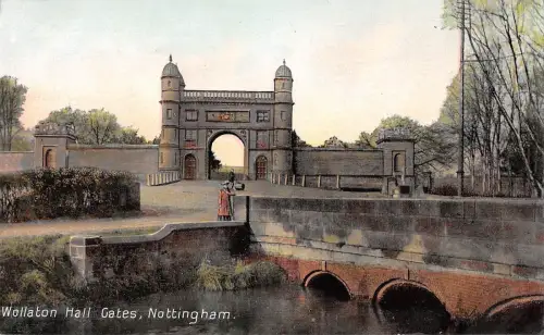 BR67402 Wollaton Hall Gates Nottingham UK 14x9cm