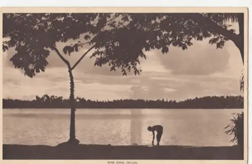 B81156 Flussszene Ceylon Sri Lanka Vorder-/Rückseite Bild