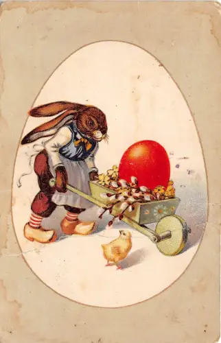 B28541 Osterhase Lapin vermenschlicht Ei Küken Urlaub