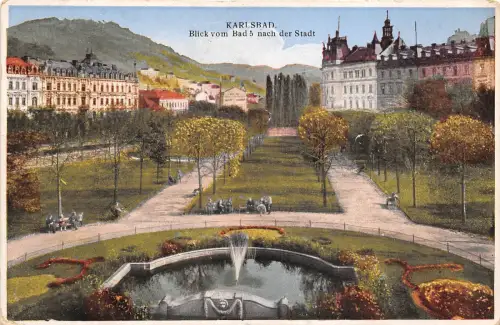 B2717 Tschechien Karlsbad Blick vom Bad 5 nach der stadt PPC Front/Back Scan