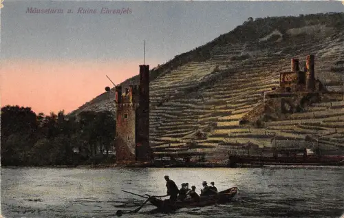 BF34734 Mauseturm u Ruine Ehrenfels Germany Front/Back Scan