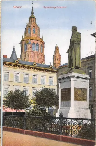 BF34683 mainz gutenbergdenkmal germany front/back scan