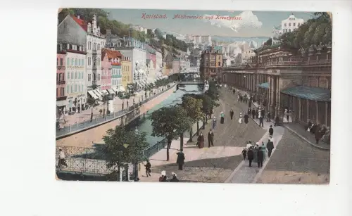 B80403 karlsbad karlovy variiert Tschechien Mühlrunnkai und kr Vorder-/Rückbild
