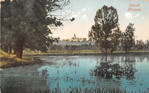 B2709 Tschechien Zamek Hluboka PPC gebraucht 1911 Front/Back Scan