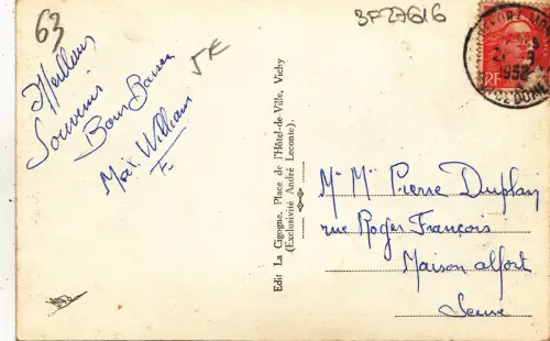 BF27616 le mont dore arrive du telepherique france front/back image