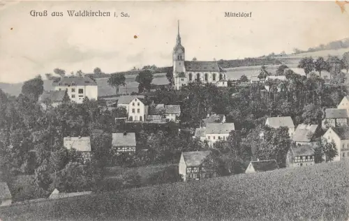 B3612 Germany Gruss aus Waldkirchen Mittendorf Front/Back Scan