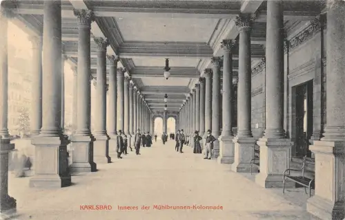 B2733 Tschechien Karlsbad Inneres der Mühlbrunnen Kolonnade Front/Back Scan