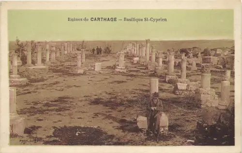 BF35775 ruines de carthage tunisia basilique st cyprien front/back scan