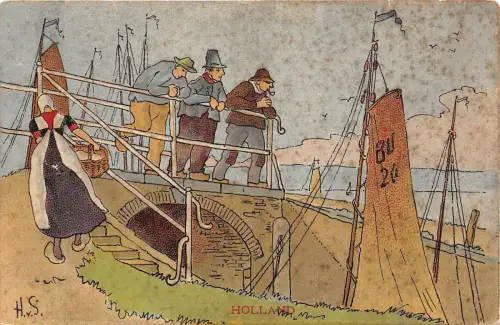 B4744 Niederlande Karikatur 1900 Front/Back Scan