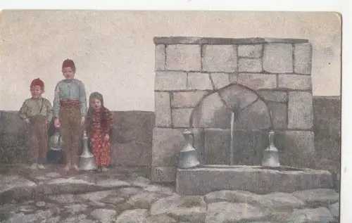 B78086 Kinder Kleinkind Kostüm Folklore Typen Bosnien Scan Vorder-/Rückseite Bild