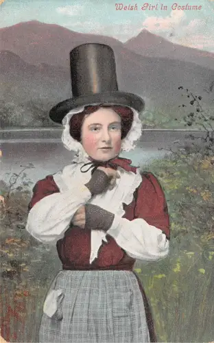 Lot339 walisisches Mädchen in Kostümtypen Folklore Wales Sozialgeschichte