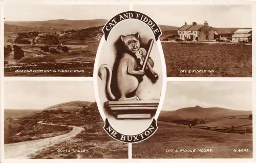 auk41330 cat and fiddle nr buxton real photo uk