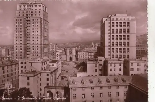 BF33191 genova i grattacieli e porta soprana switzerlad front/back image