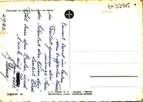 BF32915 Wendtafel im Schloss Thurnsfein bei Meran Italien Vorder-/Rückbild