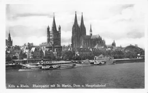 BF34018 koln a rhein ship rheinpartie mit st martin dom germany front/back scan