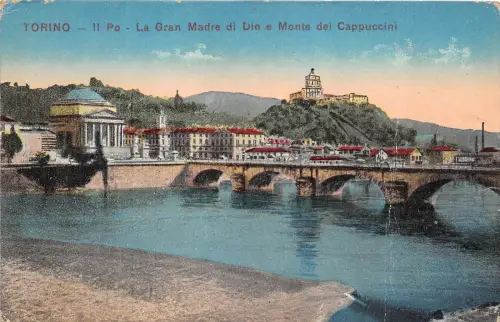 BF34037 torino il po la gran madre di dio e monte dei capp italy front/back scan
