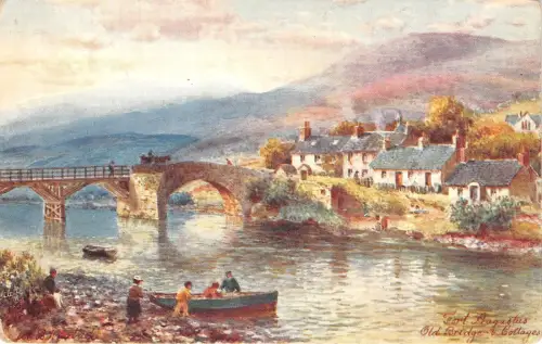 BF34094 the old bridge uk painting front/back scan