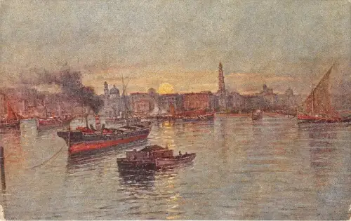 BF34099 napoli il porto Schiffsgemälde Italien Vorder-/Rückseitenscan