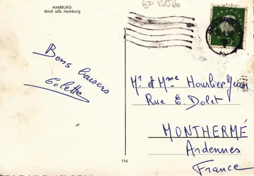 BF15026 hamburg gruss aus hamburg germany Vorder-/Rückbild