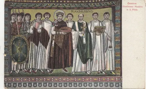 BF18481 giustiniano mosaico in s vitale ravenna painting art front/back image