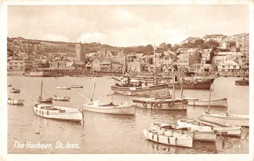 uk16940 harbour st ives real photo uk