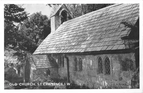 BR99748 alte Kirche St Lawrence Isle of Wight Echtfoto UK