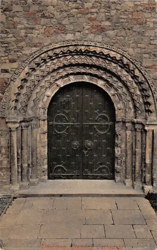 uk28561 doorway llandaff cathedral wales real photo uk