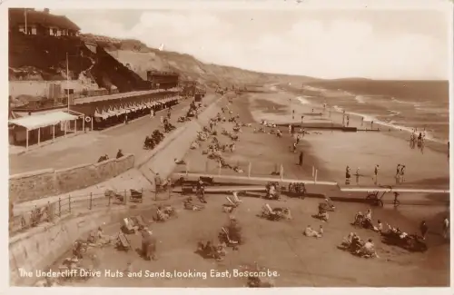 uk13333 undercliff drive huts and sands boscombe real photo uk