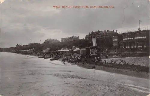 uk16028 west beach from pier clacton on sea real photo uk