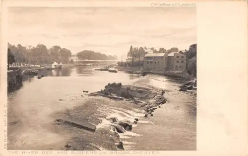 BR79647 the river dee and suspension bridge chester uk