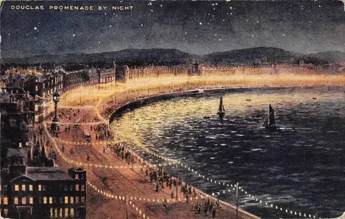 uk13461 douglas promenade by night isle of man uk