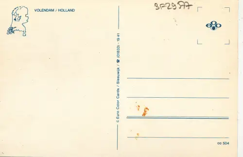 BF29577 Volendam Netherland Typen Front/Back Bild