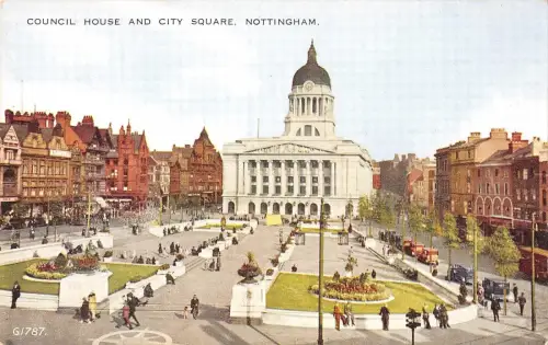 BR96732 Council House and City Square Nottingham Valentine G 1787 UK