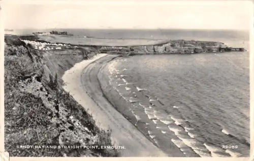uk29170 sandy bay and straight point exmouth real photo uk