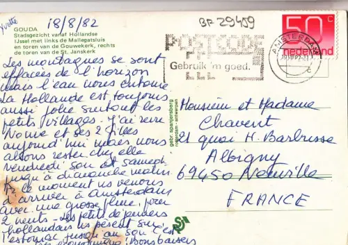 BF29459 gouda stadsgezicht variaf hollandse neetherland front/back image