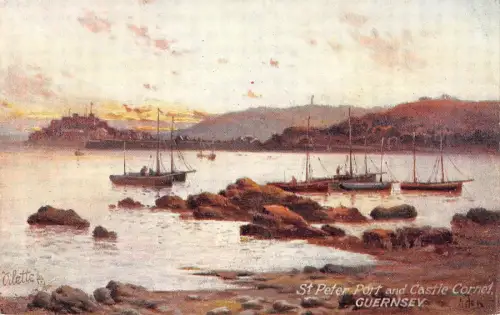 BR93668 St Peter Port and Castle Cornet Guernsey Schiff Bateaux Postkarte UK