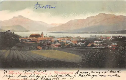 BC60437 Mondsee gegen Schafberg u Drachenwand