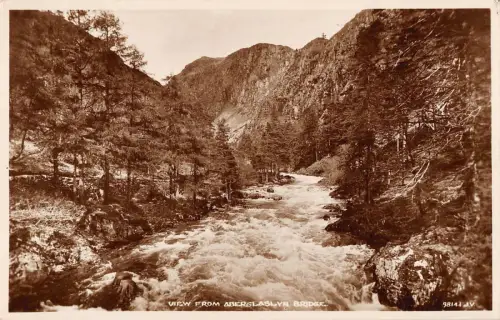 BR96703 Ansicht von Aberglaslyn Bridge Echtfoto Wales Valentin 981414