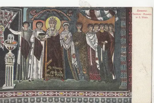 BF18455 teodora musaico in s vital ravenna painting art front/back image