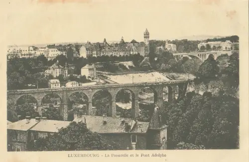 BF19071 la passerelle et le pont adolphe luxembourg front/back image