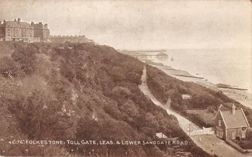 uk30900 mautstelle leas and lower sandgate road folkestone real photo uk