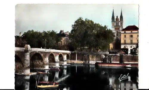 BF13279 le pont de verdun et la cathedrlae angers france front/back image