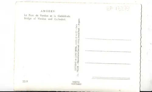 BF13279 le pont de verdun et la cathedrlae angers france front/back image