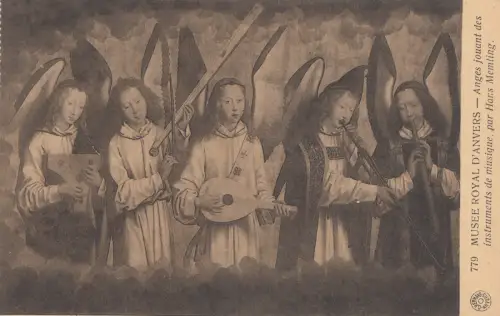 BF18424 anges jouant des instruments de musique ha Malerei Kunst Vorder-/Rückbild