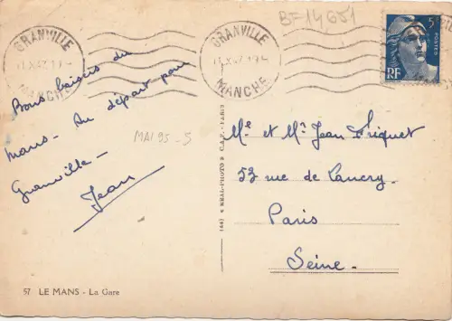 BF14651 le mans la gare france front/back image