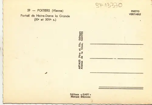 BF13370 poitiers portail de notre dame la grande france front/back image