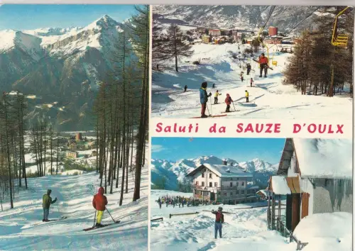 BF24251 sauze d oulux panorama dalla gran pista ski italy front/back image