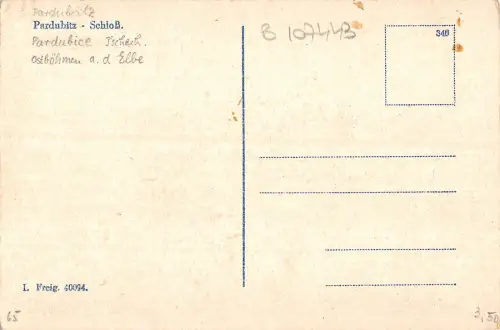 B107443 Tschechisches Schloss R. Pardubitz Panorama Schloss Echtfoto UK